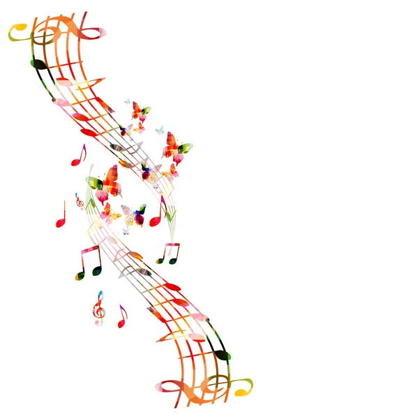 Fondo colorido con notas musicales — Archivo Imágenes Vectoriales