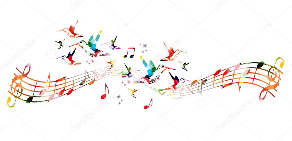 Colorful background with music notes