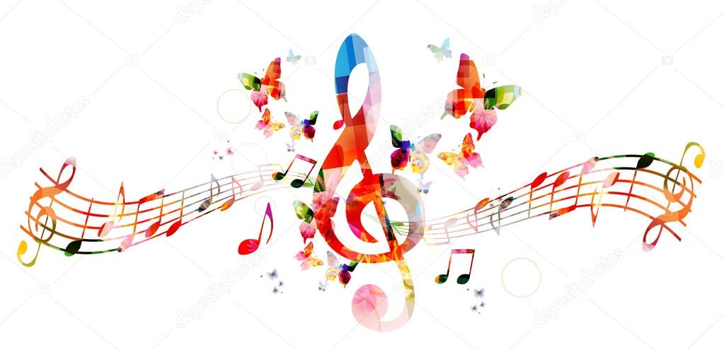 Colorful background with music notes Stock Vector Image by abstract412  #93978330