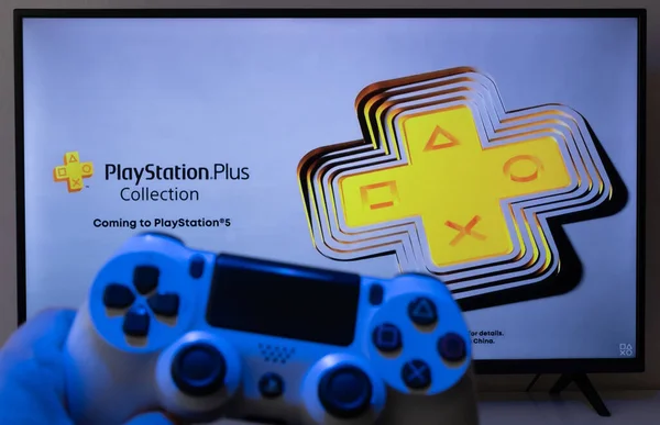 Sao Paulo Brazil 2020 Playstation Collection Ps5 Smartv Screen Playstation — Stock Photo, Image