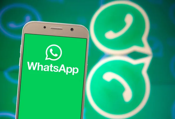 Sao Paulo Brazília 2020 Whatsapp Okostelefon Képernyőn — Stock Fotó