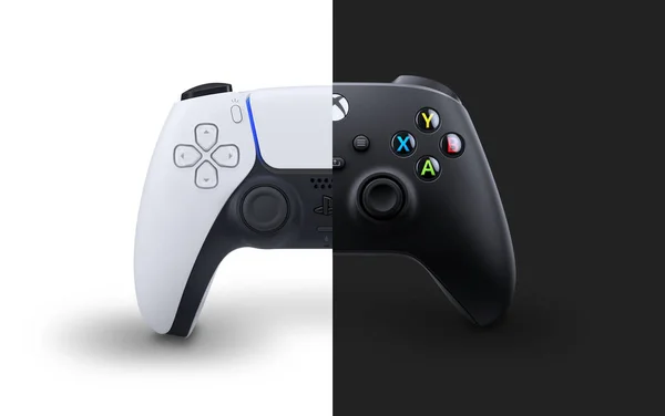 Playstation Xbox Series Controller Comparation Sao Paulo Brazil 2020 — стоковое фото