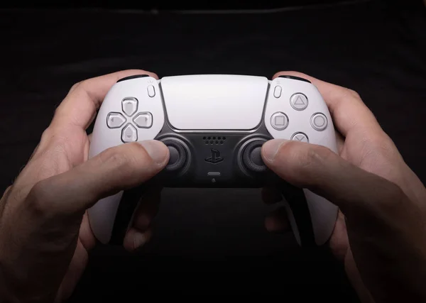 Playstation Controller Man Hands Ιανουαρίου 2021 Σάο Πάολο Βραζιλία — Φωτογραφία Αρχείου