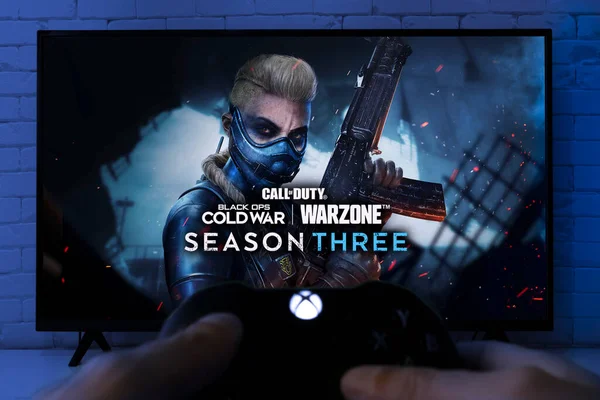 Homme Jouer Call Duty Saison Sur Mai 2021 Sao Paulo — Photo