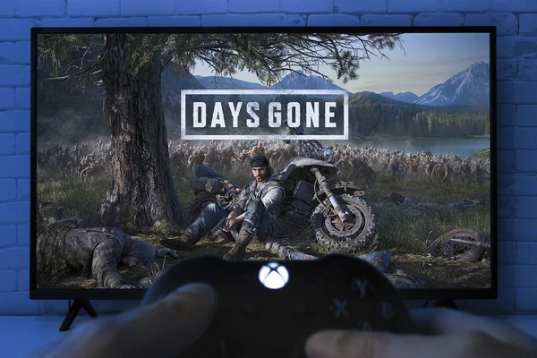 Homme Joue Days Gone Sur Mai 2021 Sao Paulo Brésil — Photo