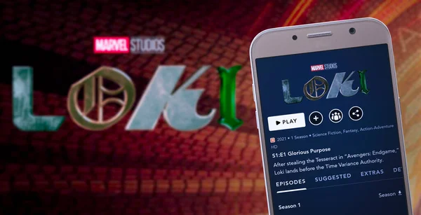 Disney Loki New Marvel Serie Screen 2021 Június Sao Paulo — Stock Fotó