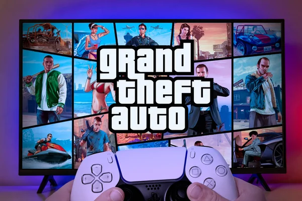 Giocare Gta Con Playstation Controller Ago 2021 San Paolo Brasile — Foto Stock