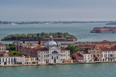 Venice historical city center from above, Italy