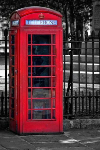 Red telephone box in London