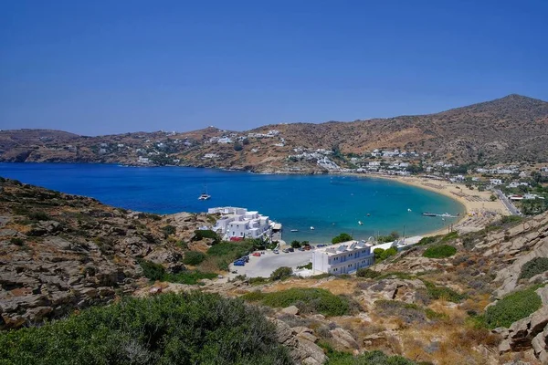 Vista Panorámica Del Puerto Ios Cyclades Grecia — Foto de Stock