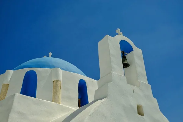 View Whitewashed Orthodox Church Santorini Greece — 图库照片