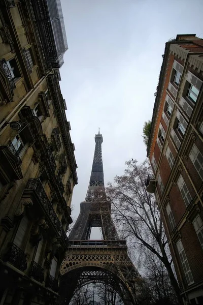 Paris France January 2021 Panoramic View Residential Buildings Eiffel Tower — стоковое фото