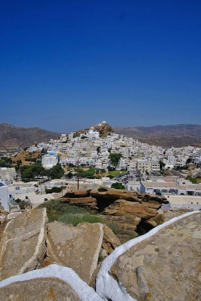 Panoramatický Výhled Malebný Ostrov Ios Cyclades Řecko — Stock fotografie