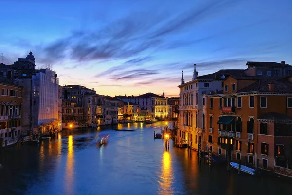 Increíble Puesta Sol Colorida Canal Grande Venecia Italia — Foto de Stock