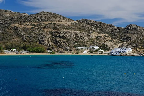 Famous Sandy Beach Mylopotas Ios Cyclades Greece — Stock Photo, Image