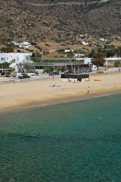 Знаменитий Піщаний Пляж Мілопотаса Йос Велогонках Греції — стокове фото