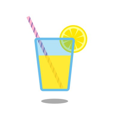 Bardakta limonata ve saman.