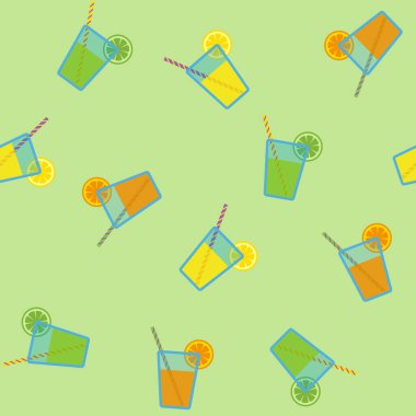 Yeşil arkaplanda turunçgil sıvısı deseni