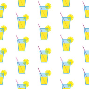 Beyaz arkaplanda limonata deseni