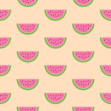 Bej arkaplanda pembe karpuz deseni 