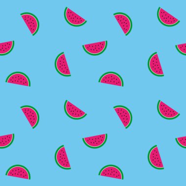 Mavi arkaplanda Magenta karpuz deseni 