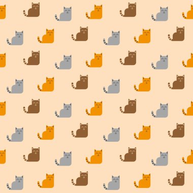 Bej arkaplanda kedi deseni