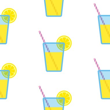Beyaz arka planda büyük limonata deseni