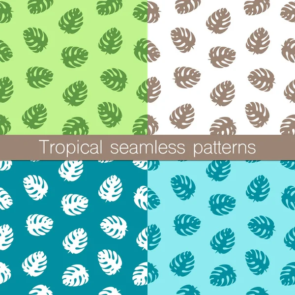 Conjunto de patrones de monstruos tropicales — Vector de stock