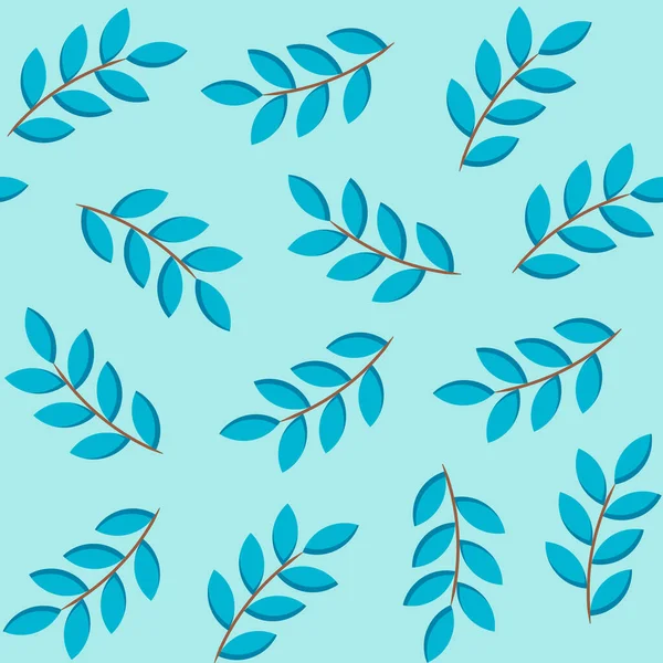 Blue foliage seamless pattern — Stock Vector