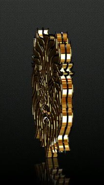 Zarif Dönüşüm Altın Soyut Aslan Başı, Kraliyet, Güç ve Asalet İfade Eden En İyi Süsleme Sanatı