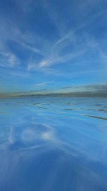 Tam Dönüşümlü Deniz ve Gökyüzü Görünümü Sıcak Bulutların Altında Yumuşak Dalga Akışı, Eşsiz Doğal Yansıma Arkaplan Tasarımı