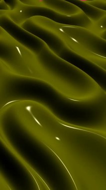 Zeytin Plazma Dalgaları Metalik Yansıtıcı Yüzey üzerinde Parıldıyor Zarif Akışkan Hareket ve Özel Özgül Döngüsüz Döngü Animasyonu