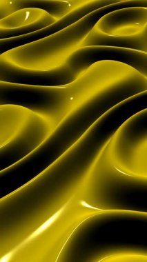 Sarı Plazma Dalgaları Yansıtıcı Metalik Yüzeyde Zarif Işık Efektleri ve Özel Devamlılık Animasyonu ile Pürüzsüz Bir Geçiş Yapıyor