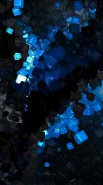 Zengin harmanlanmış renkte parlak geometrik küplerin yoğun ileri kaydırma alanı boyutsal katman canlı hareket ve daldırıcı yapı ile işaretlenmiş soyut bir arkaplan oluşturur