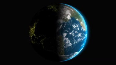 Amerika Birleşik Devletleri 'nden gelen gelişmiş gezegen animasyon döngüsü rafine dönüş ve premium alfa tasarımı ile doğru güneş ışığıyla aydınlatılıyor.