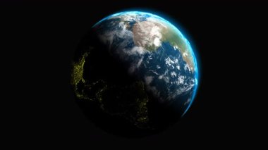 Birleşik Devletler 'den özel alfa berraklığı ve sürekli dönüş için tasarlanmış sağ üst güneş ışığıyla birinci sınıf küresel animasyon döngüsü.