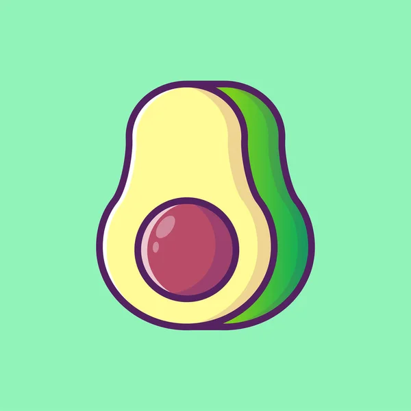 Avocado Flesh Cartoon Icon Illustration — 图库矢量图片