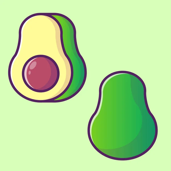 Illustration Icône Dessin Animé Avocat — Image vectorielle