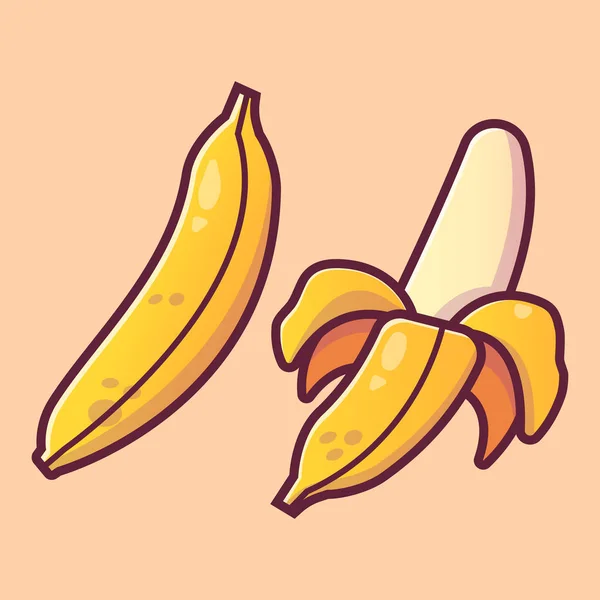 Hand Drawn Banana Cartoon Icon Illustration — 图库矢量图片