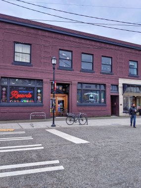 Seattle, WA / USA - Kasım 2019: South Vale Caddesi 'ndeki Georgetown Records' un dış görüntüsü, vinil, CD ve canlı müzik yuvası.