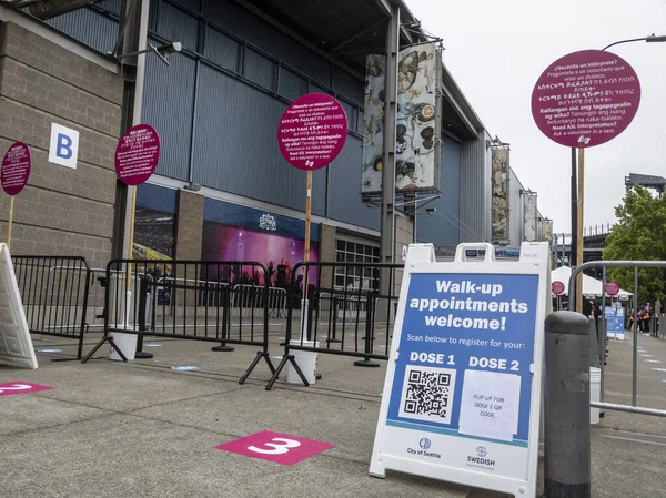 Seattle Eua Por Volta Maio 2021 Vista Pessoas Esperando Fila — Fotografia de Stock