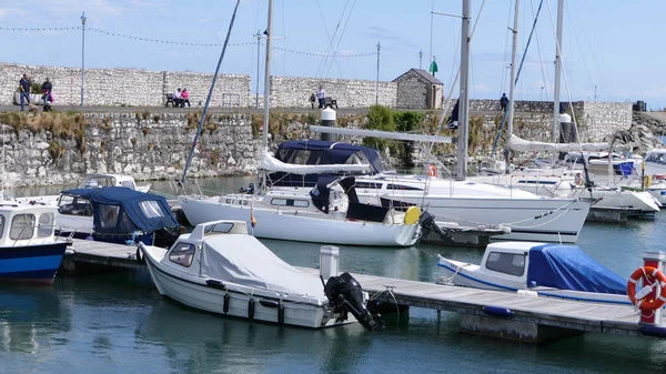 Lodě Glenarm Harbour Marina Antrim Severní Irsko — Stock fotografie