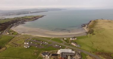 Aerial video of Browns Bay Islandmagee Larne Co Antrim 