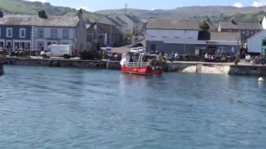 Fishing boat in Carnlough Harbour Co Antrim Northern Ireland