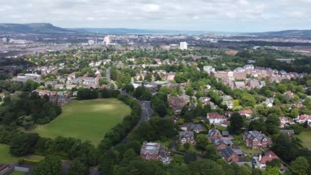 Drone Footage Homes Malone Road Belfast City Northern Ireland — Stok video