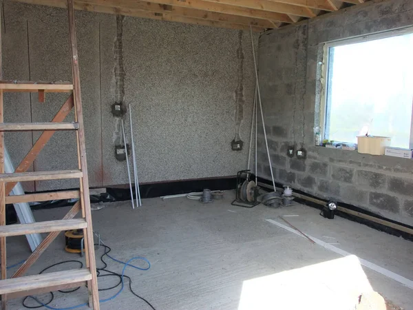 Construction Une Extension Sur Une Maison Plain Pied Compris Toit — Photo