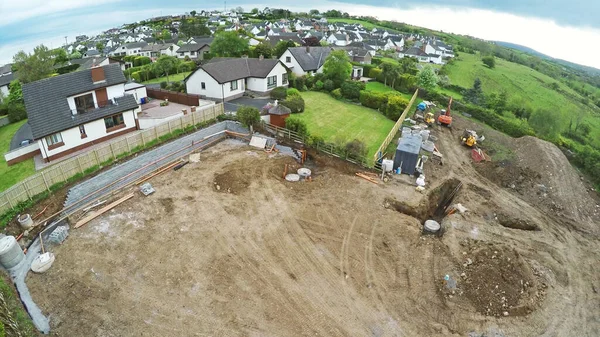 Construção Novas Casas Num Estaleiro Construção Irlanda — Fotografia de Stock