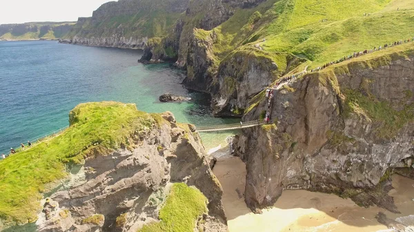 Carrick Rede Rope Bridge Ballintoy Antrim Irlanda Norte — Fotografia de Stock