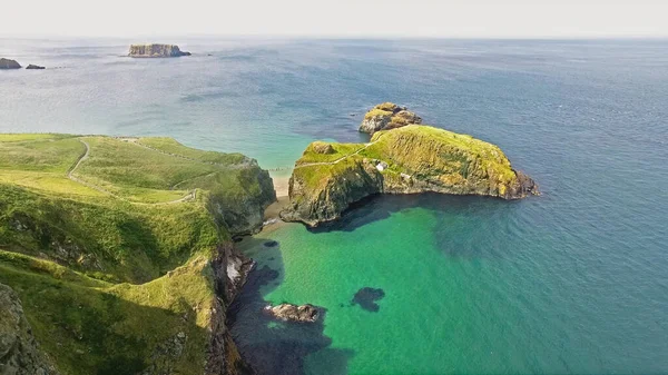 Carrick Rede Rope Bridge Ballintoy Antrim Irlanda Norte — Fotografia de Stock