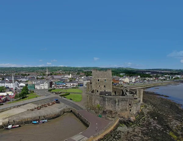Carrickfetgus Castle Antrim Irlanda Norte Com Céu Azul — Fotografia de Stock
